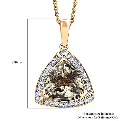 Certified & Appraised Luxoro AAA Turkizite and G-H I2 Diamond 4.21 ctw Pendant Necklace in 14K Yellow Gold 20 Inches