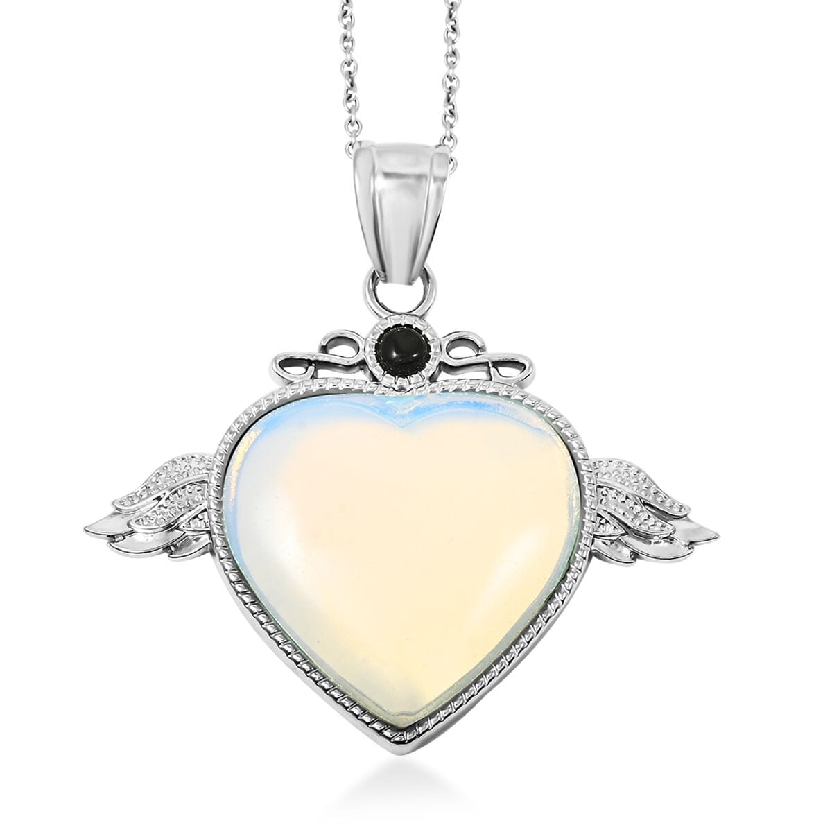 Opalite and Multi Gemstone 29.00 ctw Pendant Necklace in Silvertone 20 Inches image number 0