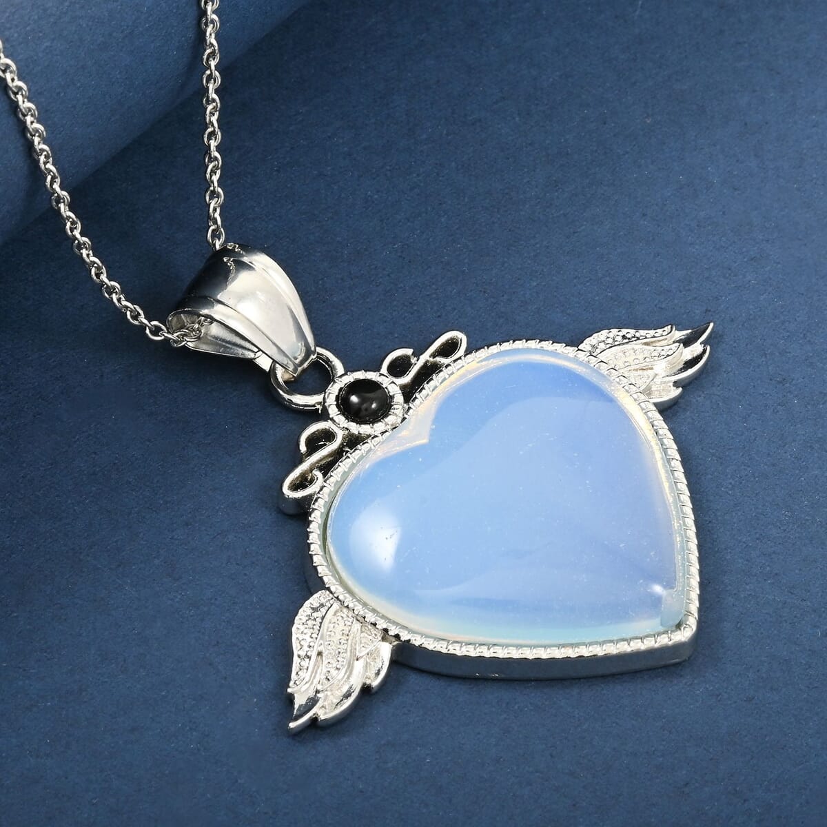 Opalite and Multi Gemstone 29.00 ctw Pendant Necklace in Silvertone 20 Inches image number 1