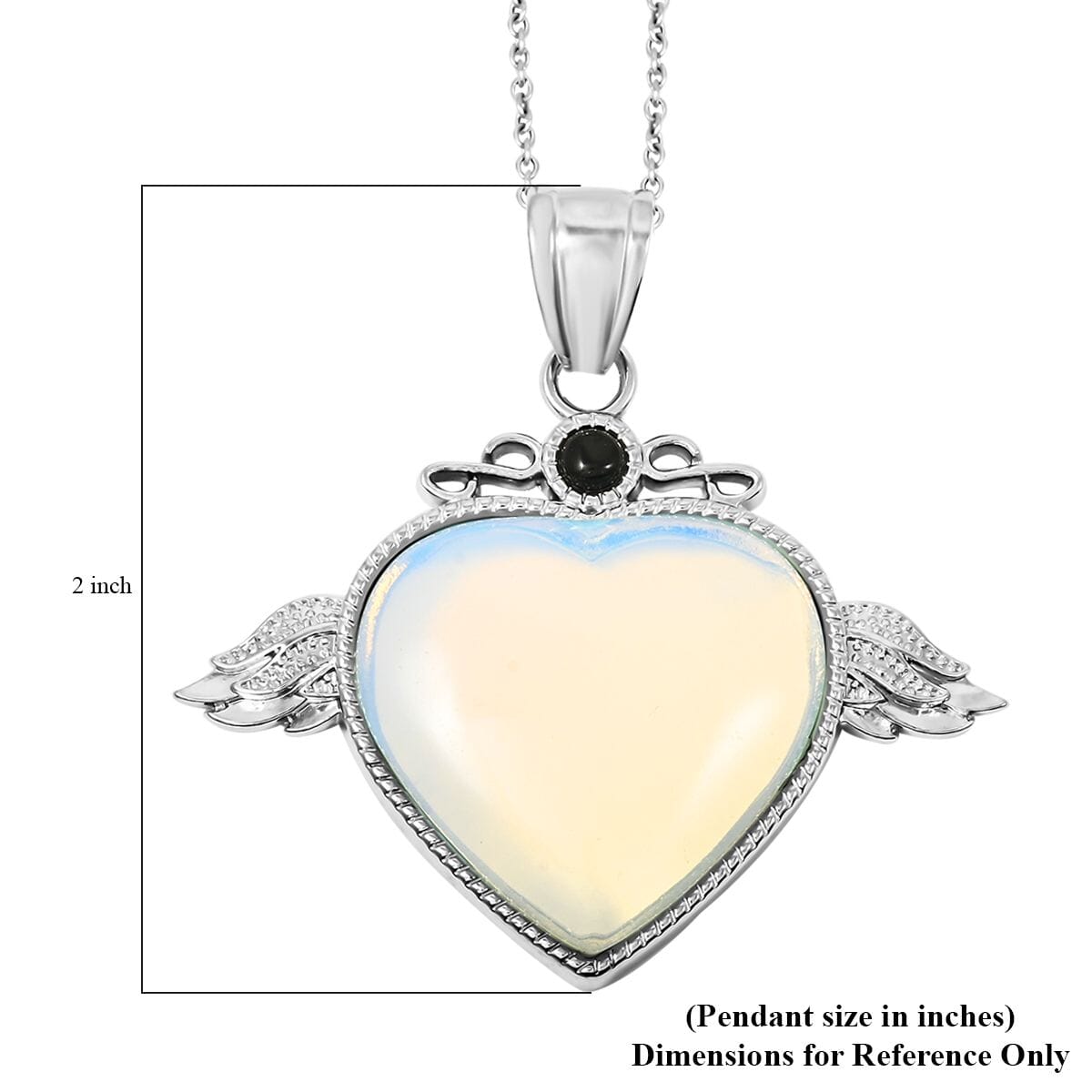 Opalite and Multi Gemstone 29.00 ctw Pendant Necklace in Silvertone 20 Inches image number 5