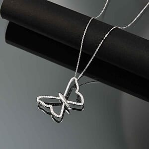 Moissanite Pendant 0.70 ctw Necklace in Rhodium Over Sterling Silver 20 Inches
