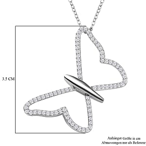 Moissanite Pendant 0.70 ctw Necklace in Rhodium Over Sterling Silver 20 Inches