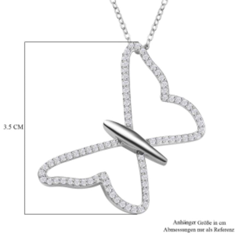 Moissanite Pendant 0.70 ctw Necklace in Rhodium Over Sterling Silver 20 Inches