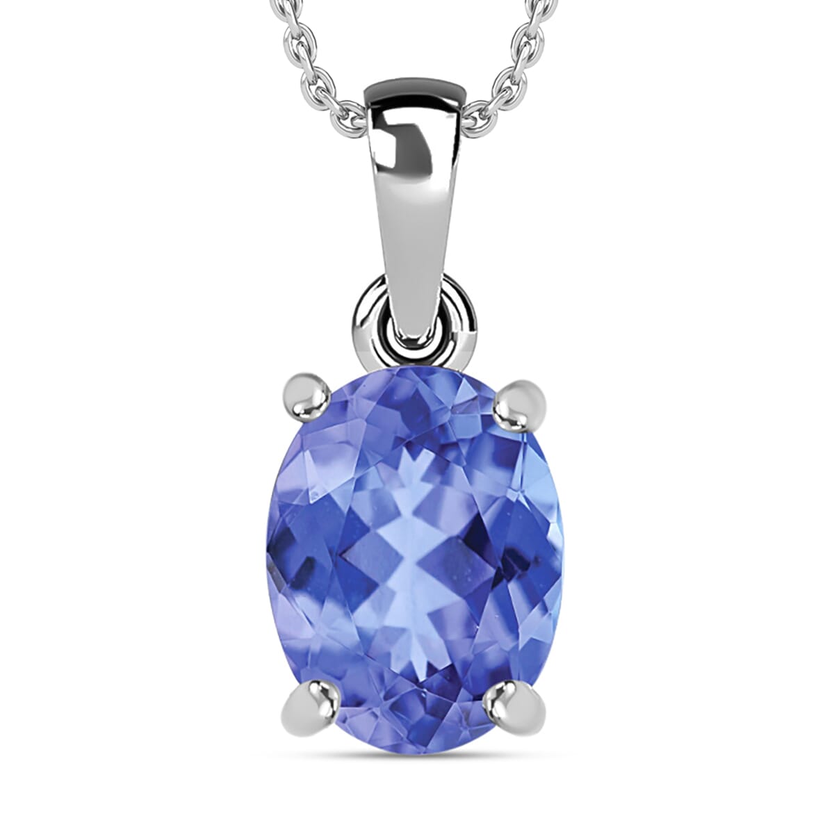 Tanzanite 1.35 ctw Solitaire Pendant Necklace 20 Inches in Vermeil Yellow Gold Over Sterling Silver image number 0