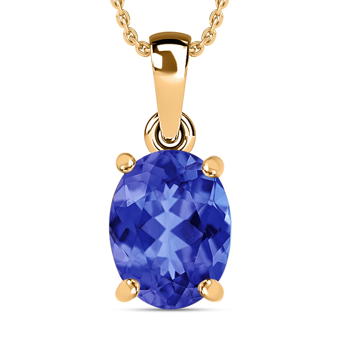 Rhapsody AAAA Tanzanite Solitaire 3.05 ctw Pendant Necklace 20 Inches in 18K Yellow Gold image number 0