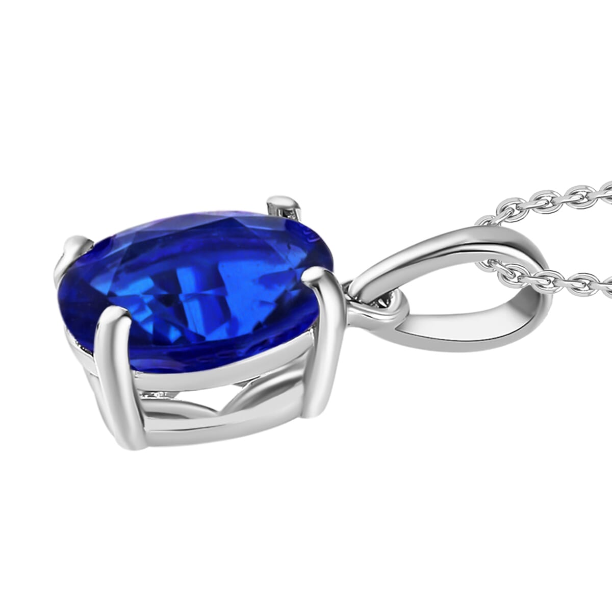Rhapsody AAAA Tanzanite 1.35 ctw Solitaire Pendant Necklace 20 Inches in 950 Platinum image number 2