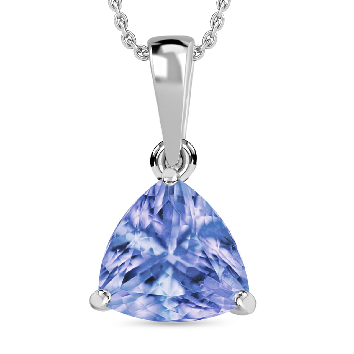 D'Joy Tanzanite Solitaire Pendant Necklace 20 Inches in Platinum Over Sterling Silver 1.45 ctw image number 0