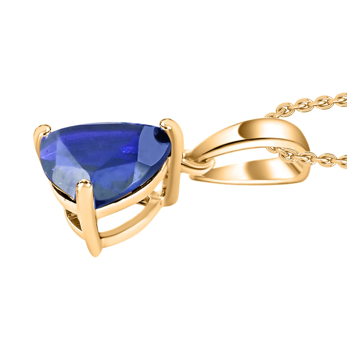 Luxoro Premium Tanzanite 1.45 ctw Solitaire Pendant Necklace 20 Inches in 14K Yellow Gold image number 2