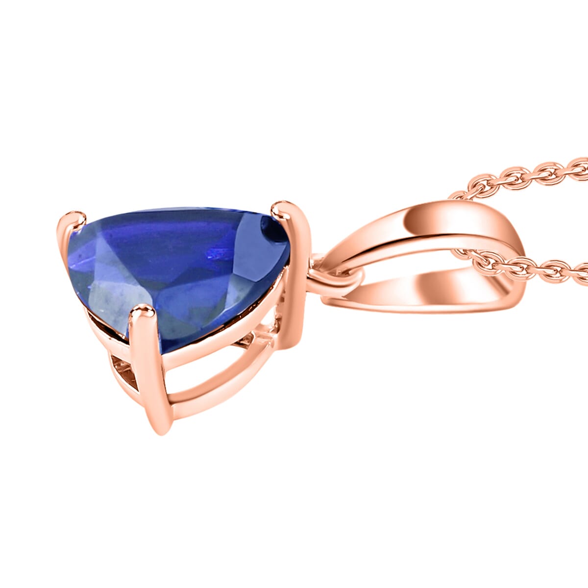 Luxoro Premium Tanzanite 1.45 ctw Solitaire Pendant Necklace 20 Inches in 14K Rose Gold image number 2