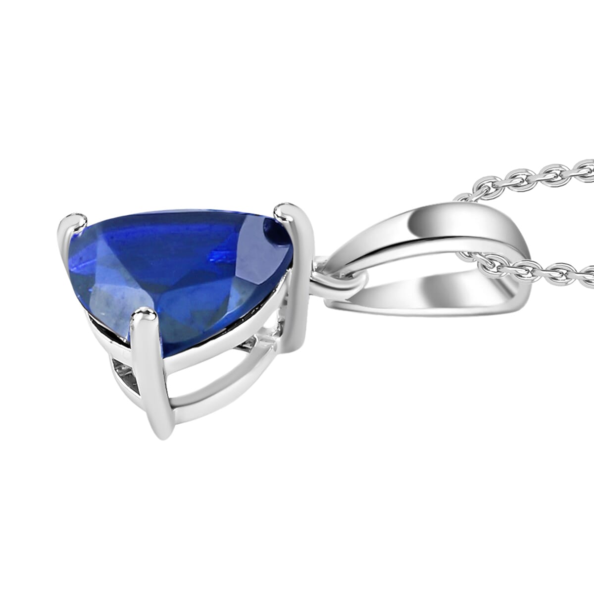 AAAA Tanzanite 1.50 ctw Solitaire Pendant Necklace 20 Inches in 18K White Gold image number 2