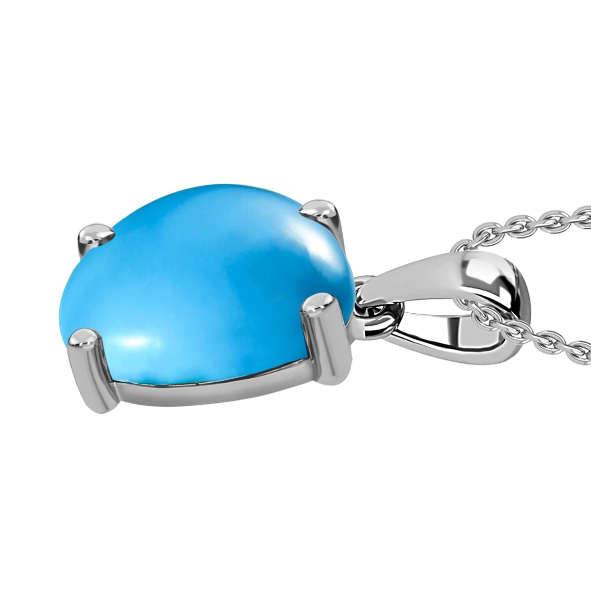 Rhapsody AAAA Sleeping Beauty Turquoise Solitaire Pendant Necklace 20 Inches in 950 Platinum 4.50 ctw image number 2