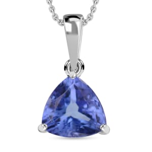 Luxoro 14K White Gold Premium Tanzanite Solitaire Pendant Necklace 20 Inches 2.85 ctw