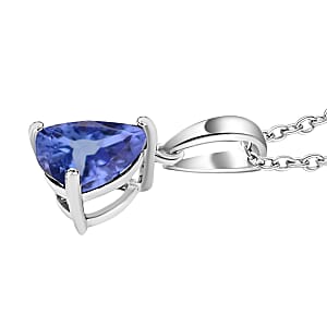 Luxoro 14K White Gold Premium Tanzanite Solitaire Pendant Necklace 20 Inches 2.85 ctw (Del. in 10-12 Days)