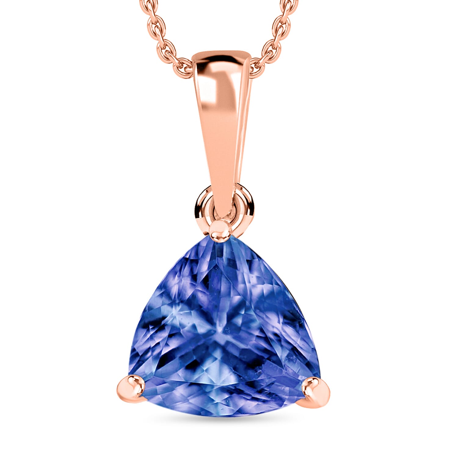 Luxoro 14K Rose Gold Premium Tanzanite Solitaire Pendant Necklace 20 Inches 2.90 ctw