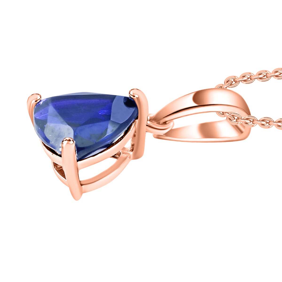 Luxoro 14K Rose Gold Premium Tanzanite Solitaire Pendant Necklace 20 Inches 2.90 ctw image number 2