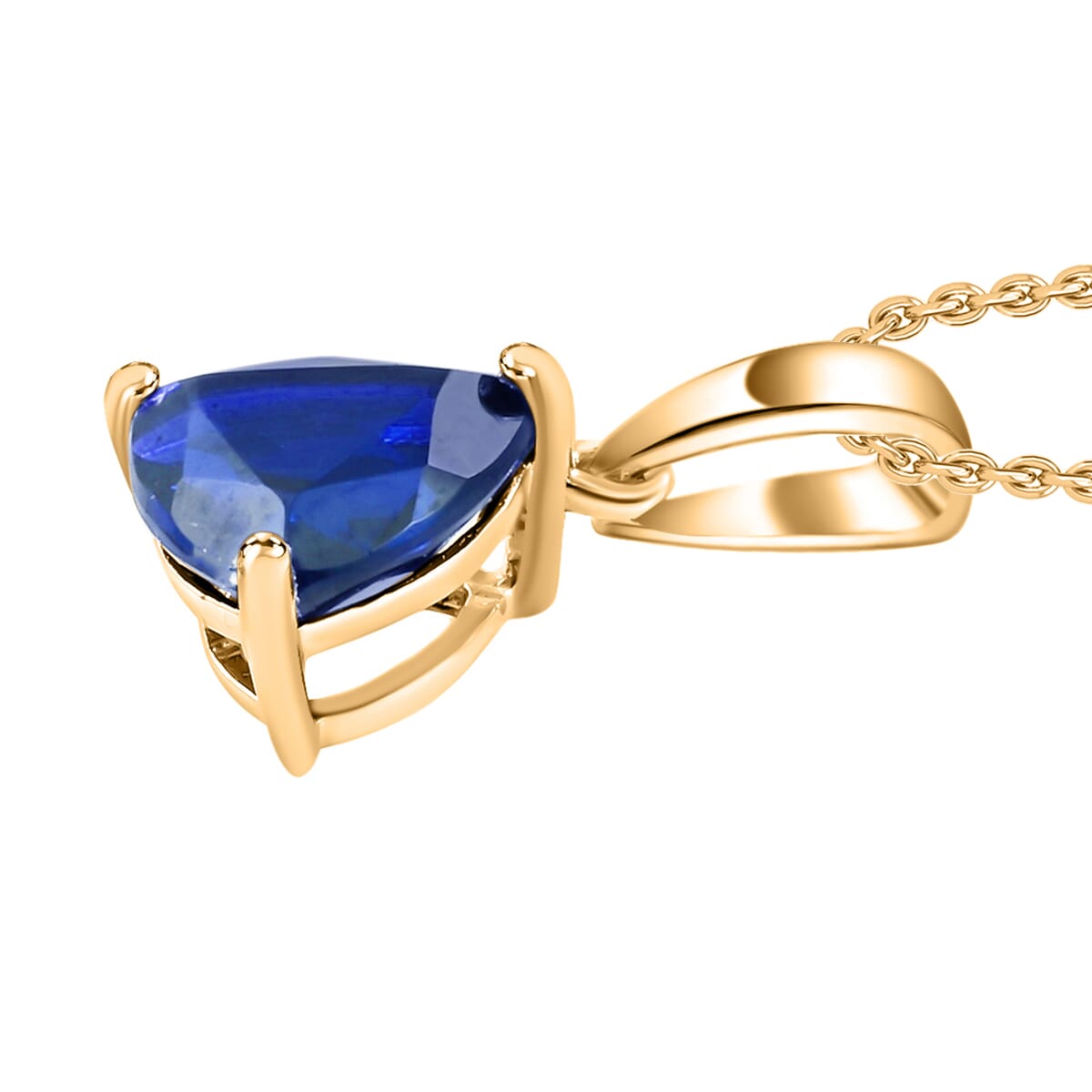Rhapsody AAAA Tanzanite 2.90 ctw Solitaire Pendant Necklace 20 Inches in 18K Yellow Gold image number 2