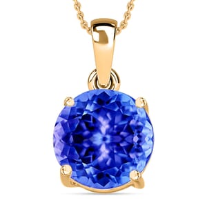 Rhapsody 18K Yellow Gold AAAA Tanzanite Solitaire Pendant Necklace 20 Inches 1.45 ctw