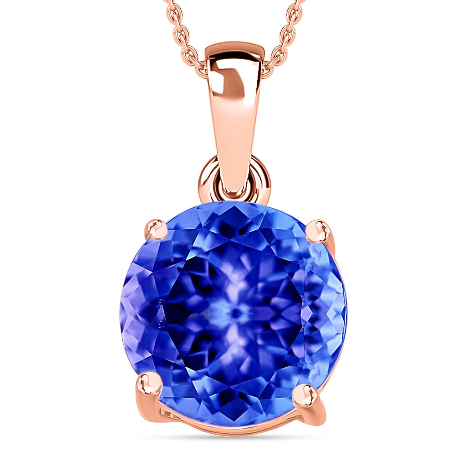Rhapsody 18K Rose Gold AAAA Tanzanite Solitaire Pendant Necklace 20 Inches 1.45 ctw