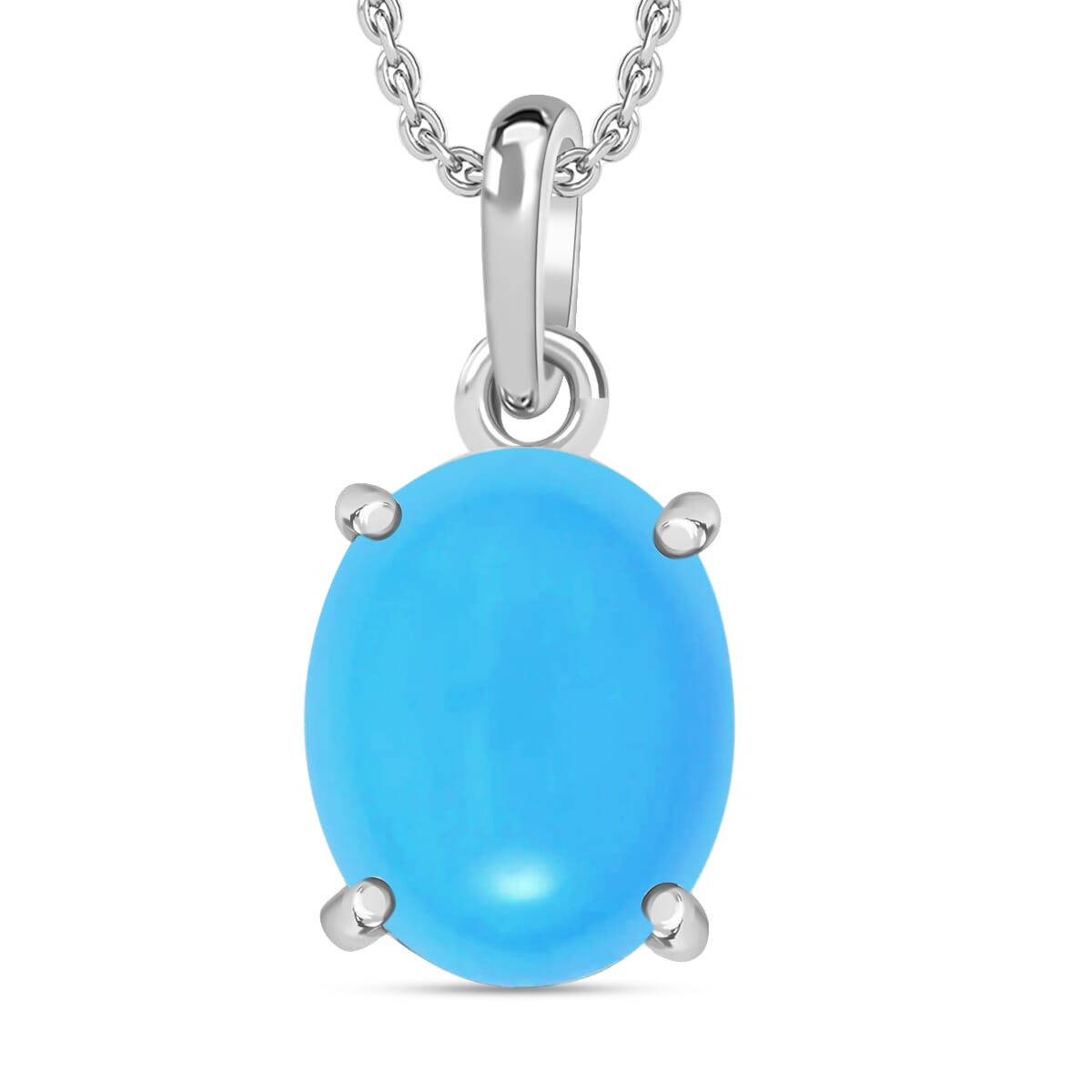 Rhapsody AAAA Sleeping Beauty Turquoise Solitaire Pendant Necklace 20 Inches in 950 Platinum 2.60 ctw image number 0
