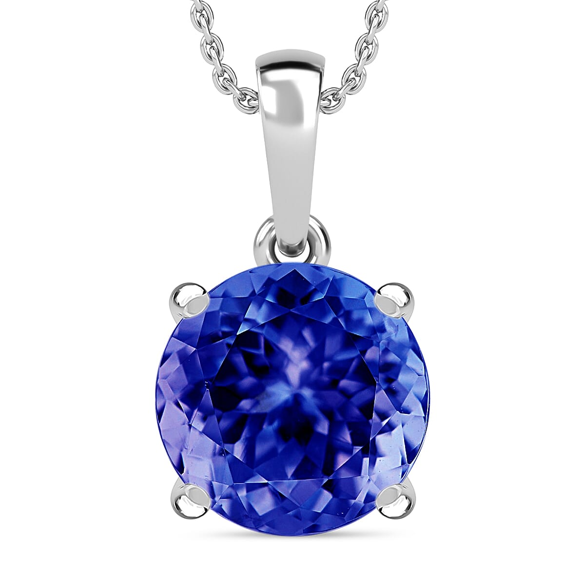 Rhapsody AAAA Tanzanite 3.70 ctw Solitaire Pendant Necklace 20 Inches in 950 Platinum image number 0