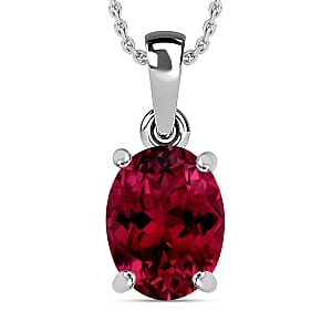 Rhapsody AAAA Ouro Fino Rubellite 2.50 ctw Solitaire Pendant Necklace 20 Inches in 950 Platinum