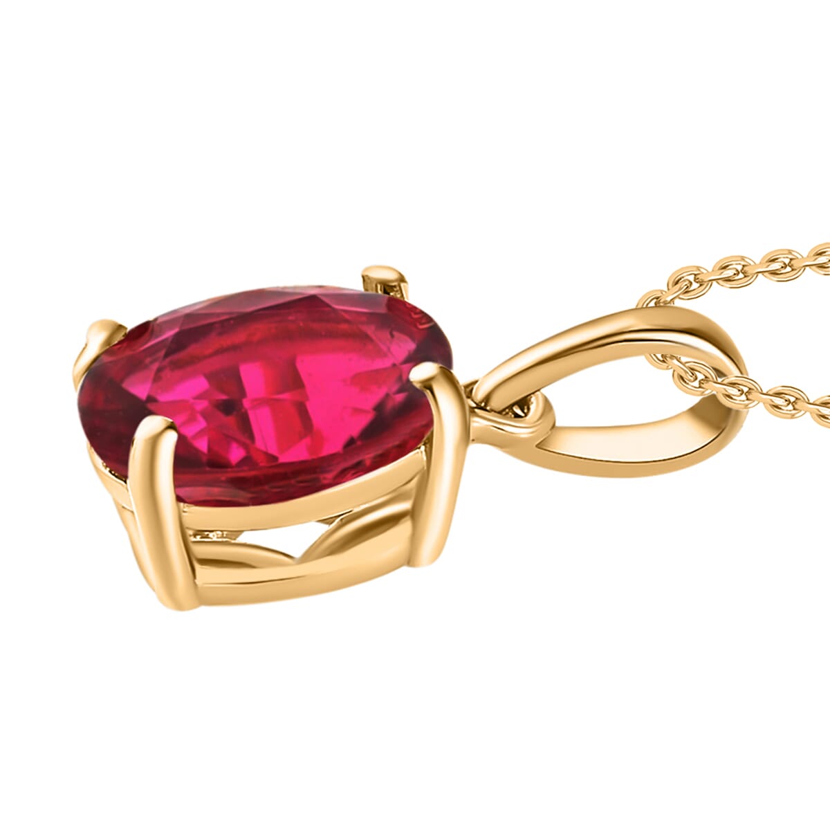Rhapsody AAAA Ouro Fino Rubellite 2.50 ctw Solitaire Pendant Necklace 20 Inches in 18K Yellow Gold image number 2