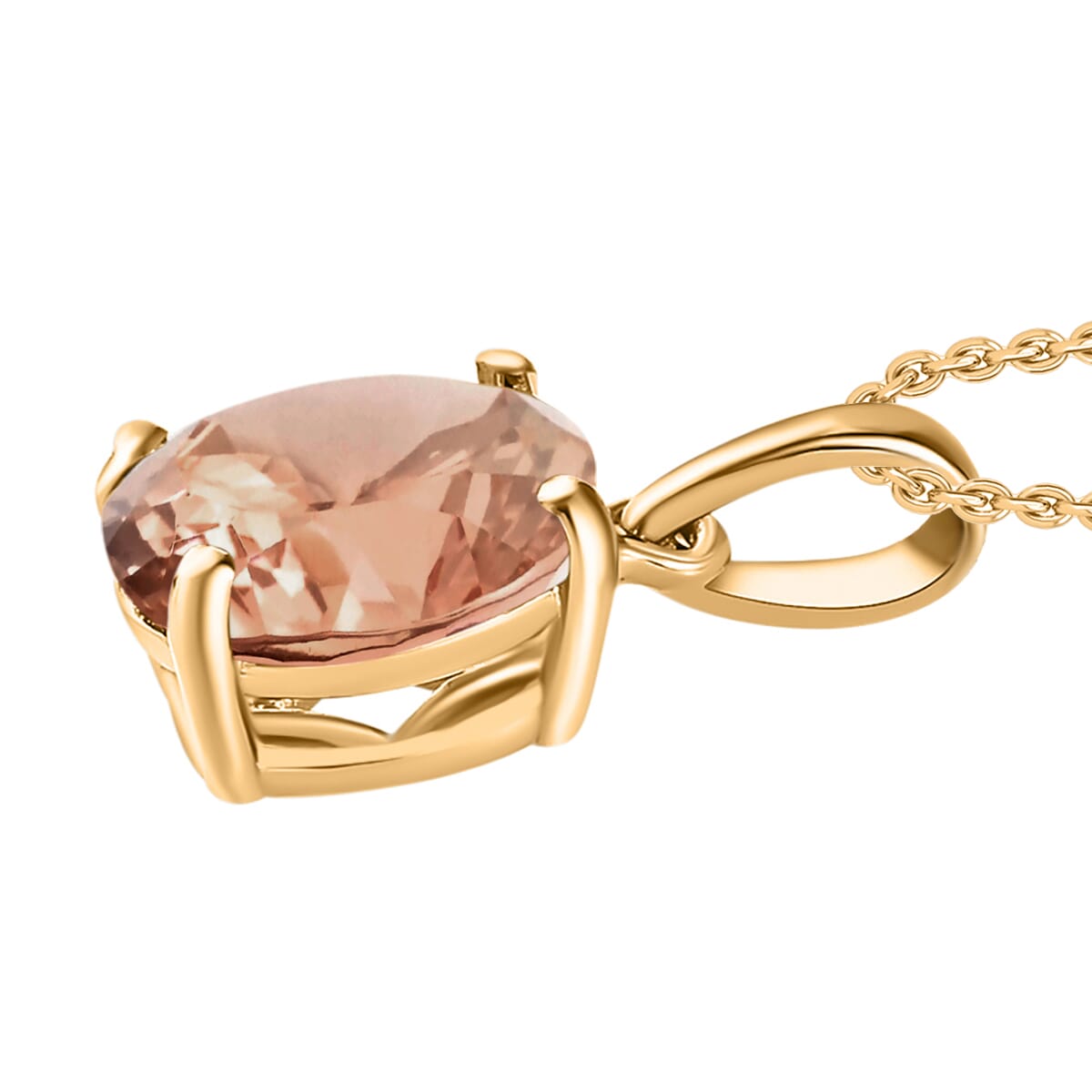 Luxoro AAA Marropino Morganite 2.40 ctw Solitaire Pendant Necklace 20 Inches in 14K Yellow Gold image number 2