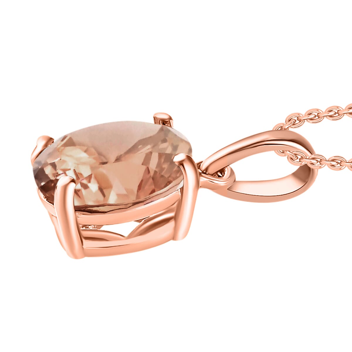 Luxoro AAA Marropino Morganite 2.40 ctw Solitaire Pendant Necklace 20 Inches in 14K Rose Gold image number 2
