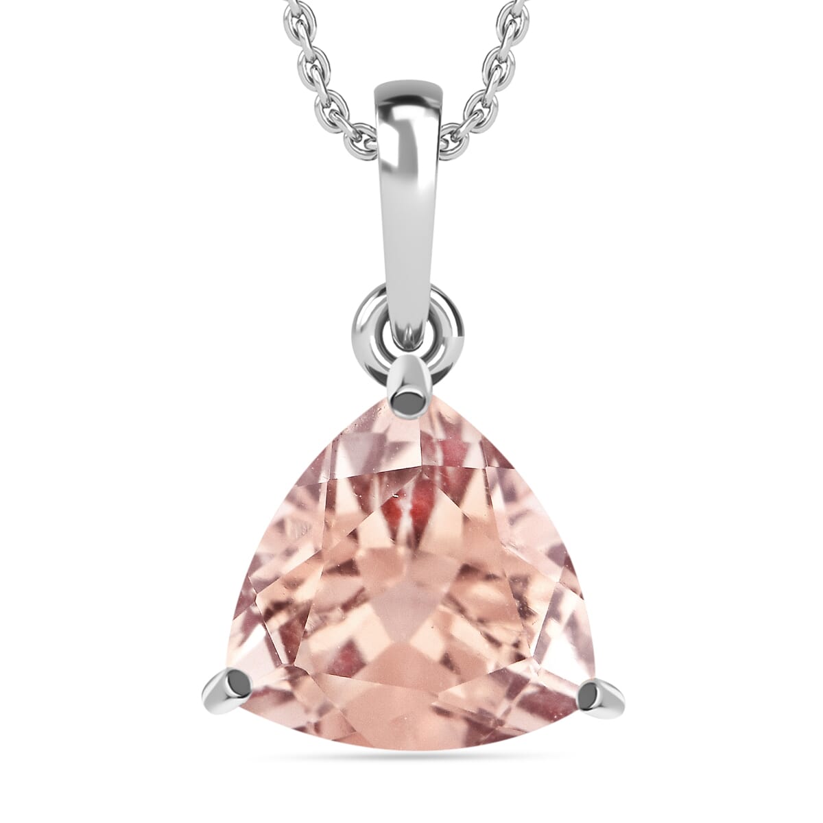 Premium Marropino Morganite Solitaire Pendant Necklace 20 Inches in Platinum Over Sterling Silver 1.30 ctw image number 0