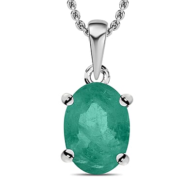 Kagem Zambian Emerald / Platinum Over Sterling Silver - Product card gallery slide 1 (10176678887737)
