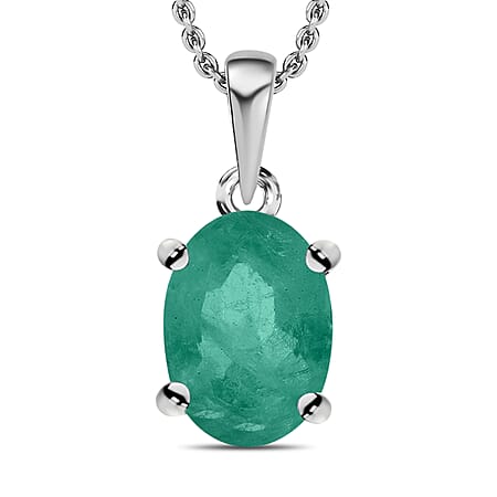 Kagem Zambian Emerald / Platinum Over Sterling Silver - Product card gallery slide 1 (10176678887737)