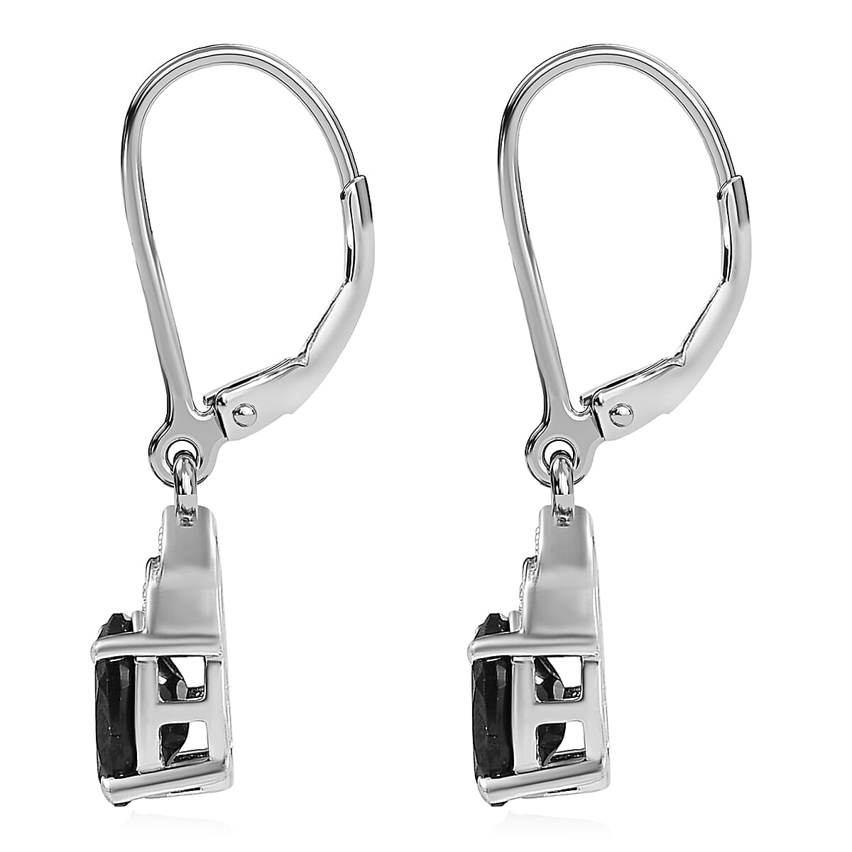 EverTrue Thai Black Spinel 6.50 ctw Earrings, Ring (Size 10.0) and Pendant in Platinum Bond with Stainless Steel Necklace 20 Inches image number 6