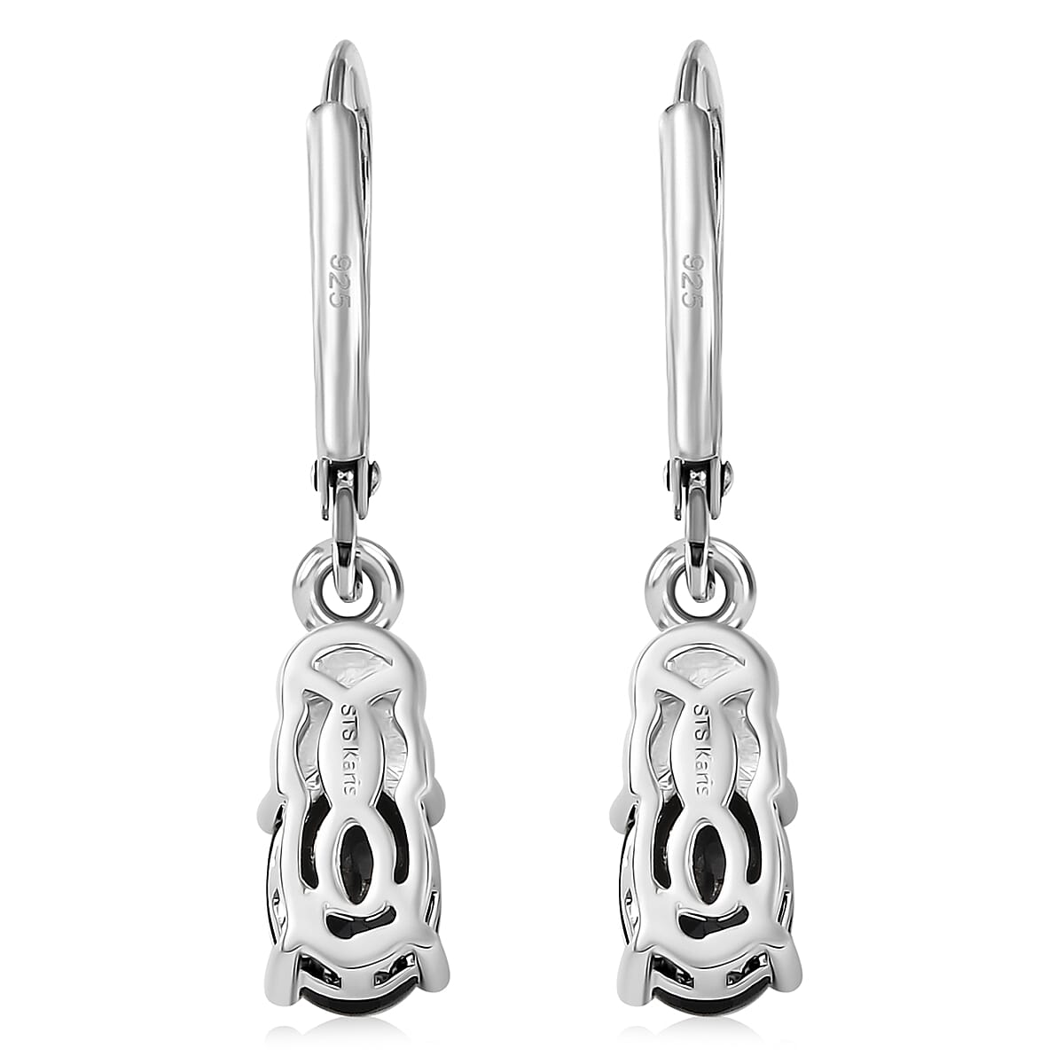 EverTrue Thai Black Spinel 6.50 ctw Earrings, Ring (Size 7.0) and Pendant in Platinum Bond with Stainless Steel Necklace 20 Inches image number 7