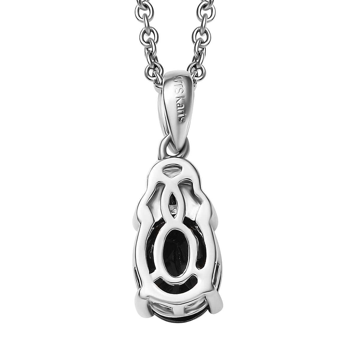 EverTrue Thai Black Spinel 6.50 ctw Earrings, Ring (Size 7.0) and Pendant in Platinum Bond with Stainless Steel Necklace 20 Inches image number 9