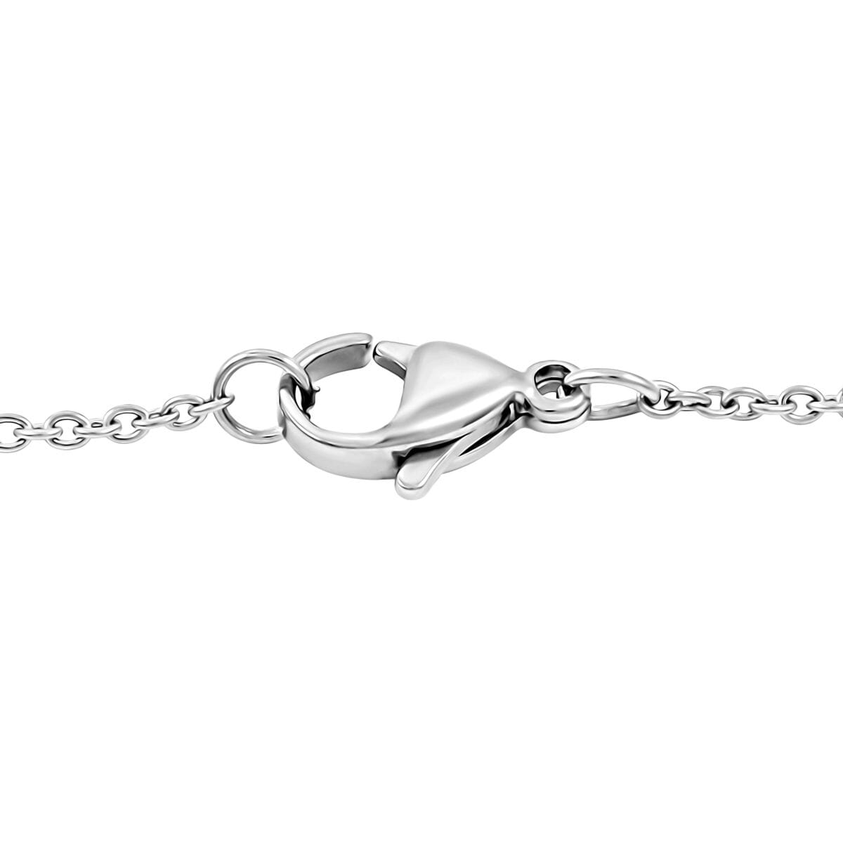 Plain Oval Inlay Frame Coconut Stone 64.00 ctw Pendant in Silvertone with Stainless Steel Necklace (20 Inches) image number 4