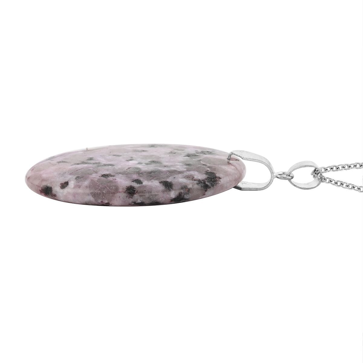 Oval Purple Quartz 57.00 ctw Pendant in Silvertone with Stainless Steel Necklace (20 Inches) image number 3