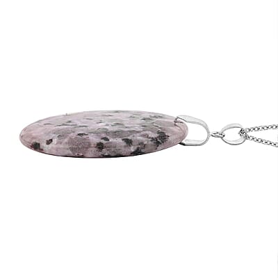 Oval Purple Quartz 57.00 ctw Pendant in Silvertone with Stainless Steel Necklace (20 Inches)