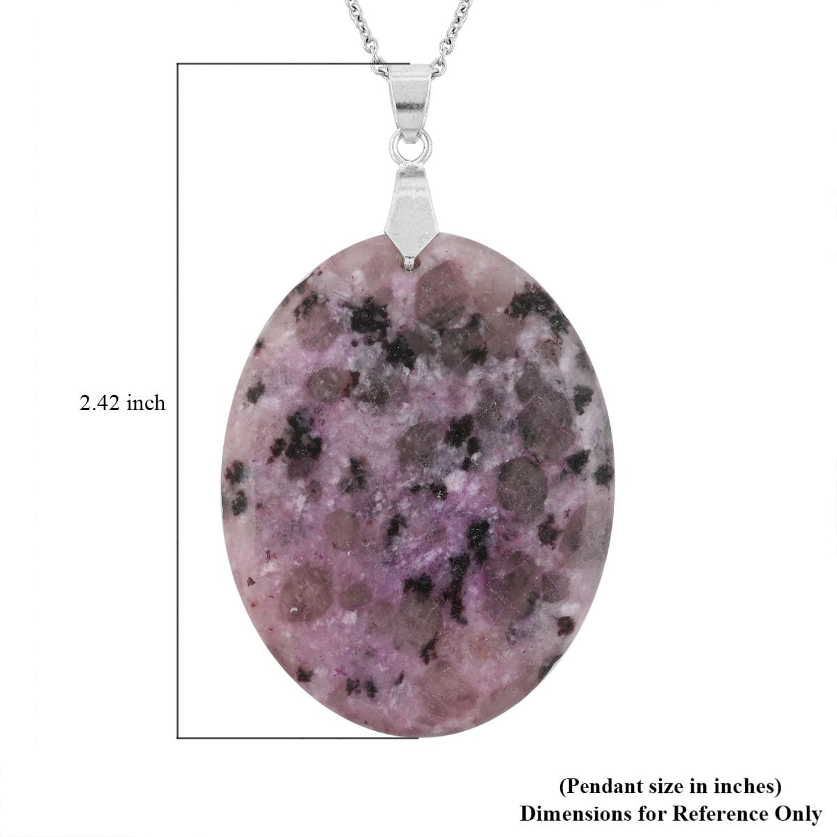 Oval Purple Quartz 57.00 ctw Pendant in Silvertone with Stainless Steel Necklace (20 Inches) image number 5