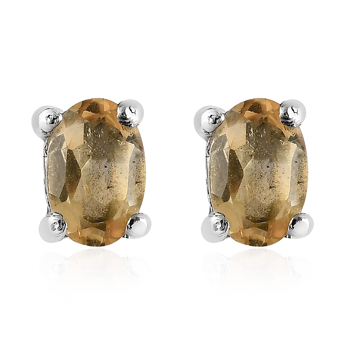 Brazilian Citrine Cross Pendant and Solitaire Stud Earrings in Stainless Steel 3.90 ctw image number 5