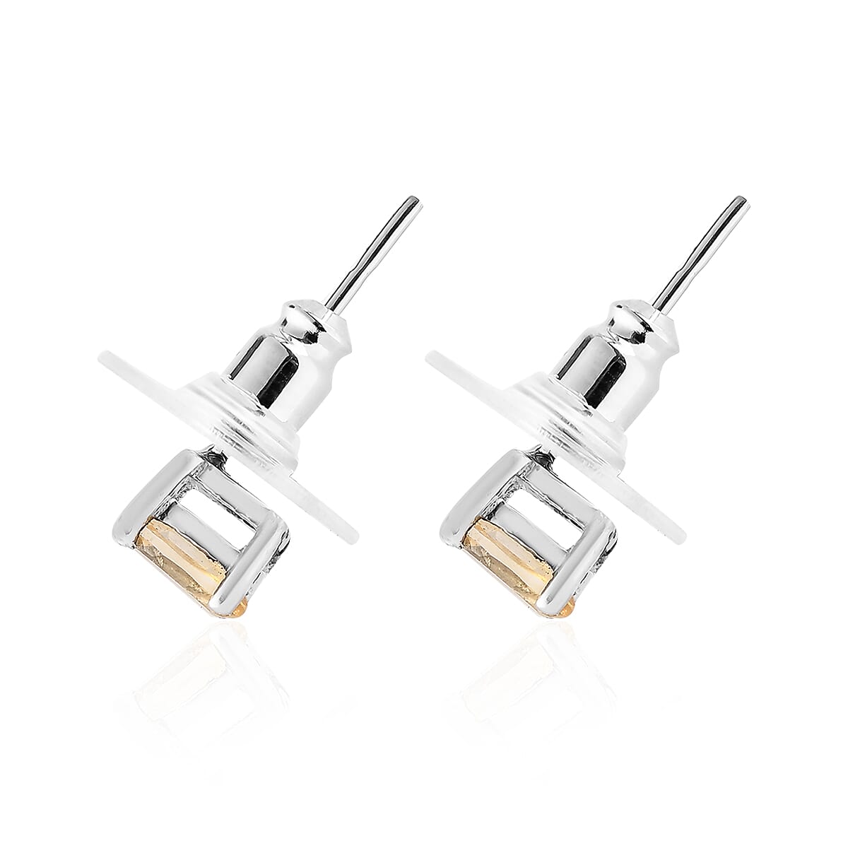 Brazilian Citrine Cross Pendant and Solitaire Stud Earrings in Stainless Steel 3.90 ctw image number 6