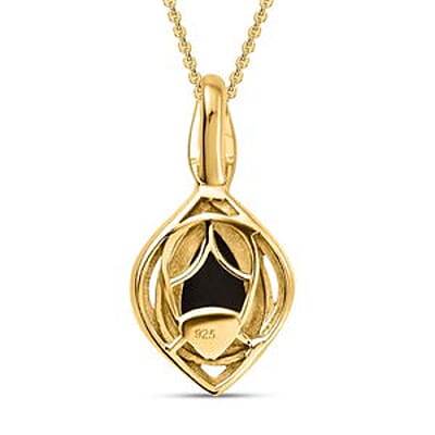 Ammolite Fancy Pendant 2.40 ctw Necklace in Vermeil YG Over Sterling Silver 20 Inches