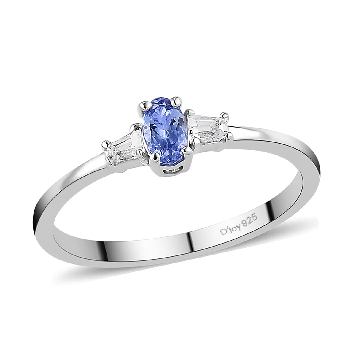 Tanzanite and White Topaz Earrings, Ring (Size 7.0) and Pendant in Platinum Over Sterling Silver 1.15 ctw image number 2