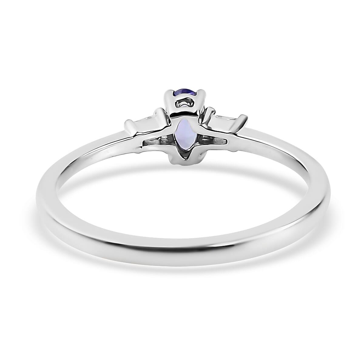 Tanzanite and White Topaz Earrings, Ring (Size 7.0) and Pendant in Platinum Over Sterling Silver 1.15 ctw image number 4