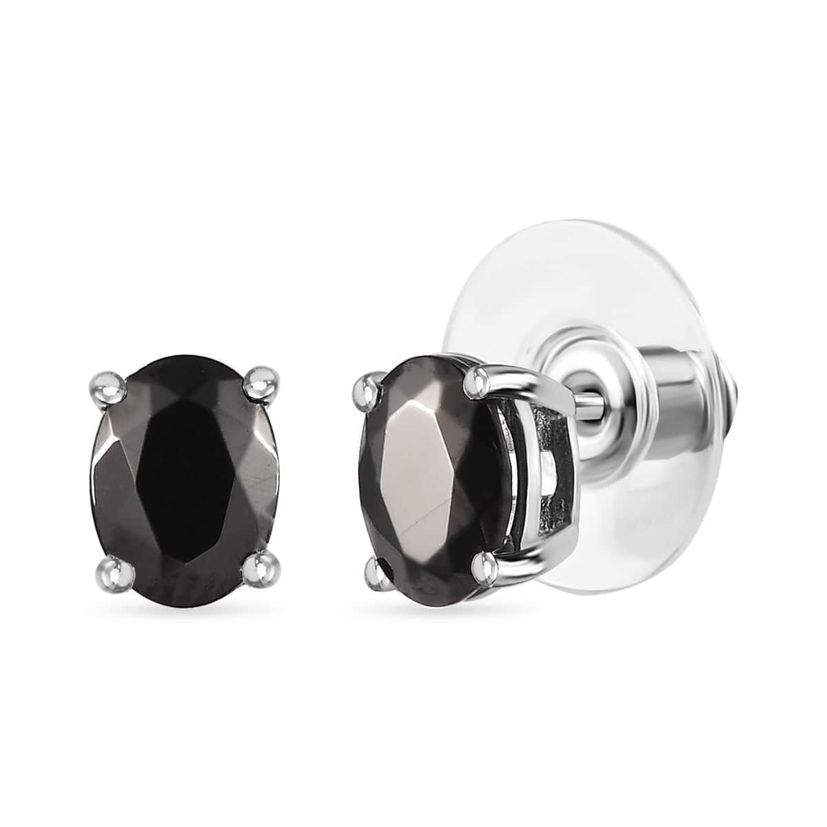 DOORBUSTER Elite Shungite 3 Stone Ring (Size 7.0), Stud Earrings and Pendant Necklace 20 Inches in Platinum Over Sterling Silver and Stainless Steel 3.25 ctw image number 7