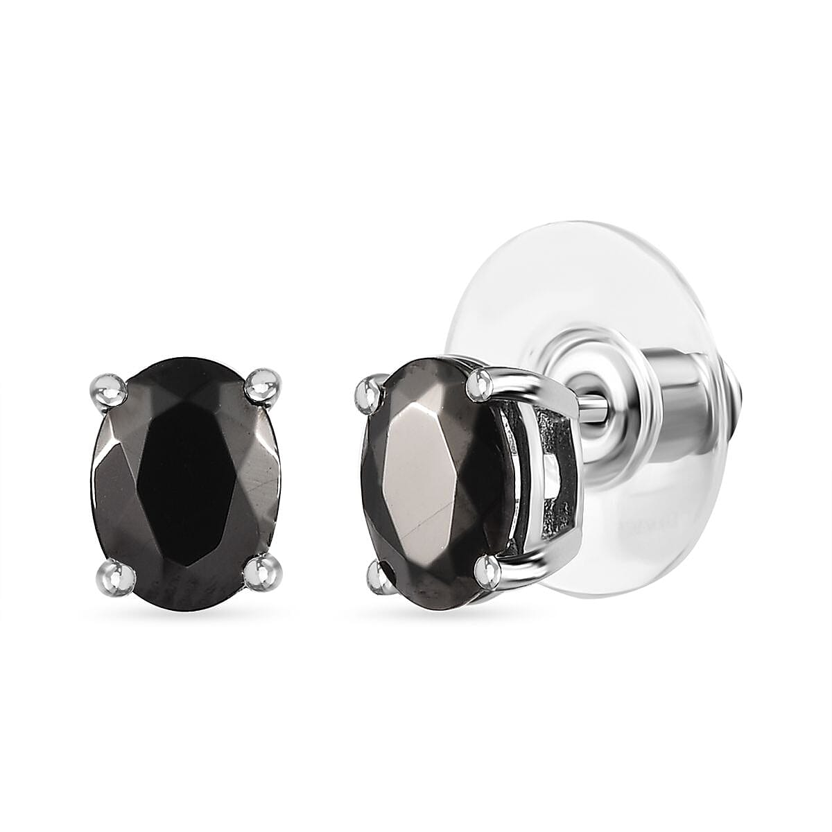 Elite Shungite Jewelry Set, Shungite 3 Stone Ring, Shungite Stud Earrings, Shungite 3 Stone Pendant Necklace, 20 Inch Necklace, Platinum Over Sterling Silver and Stainless Steel Jewelry Set 4.90 ctw image number 7