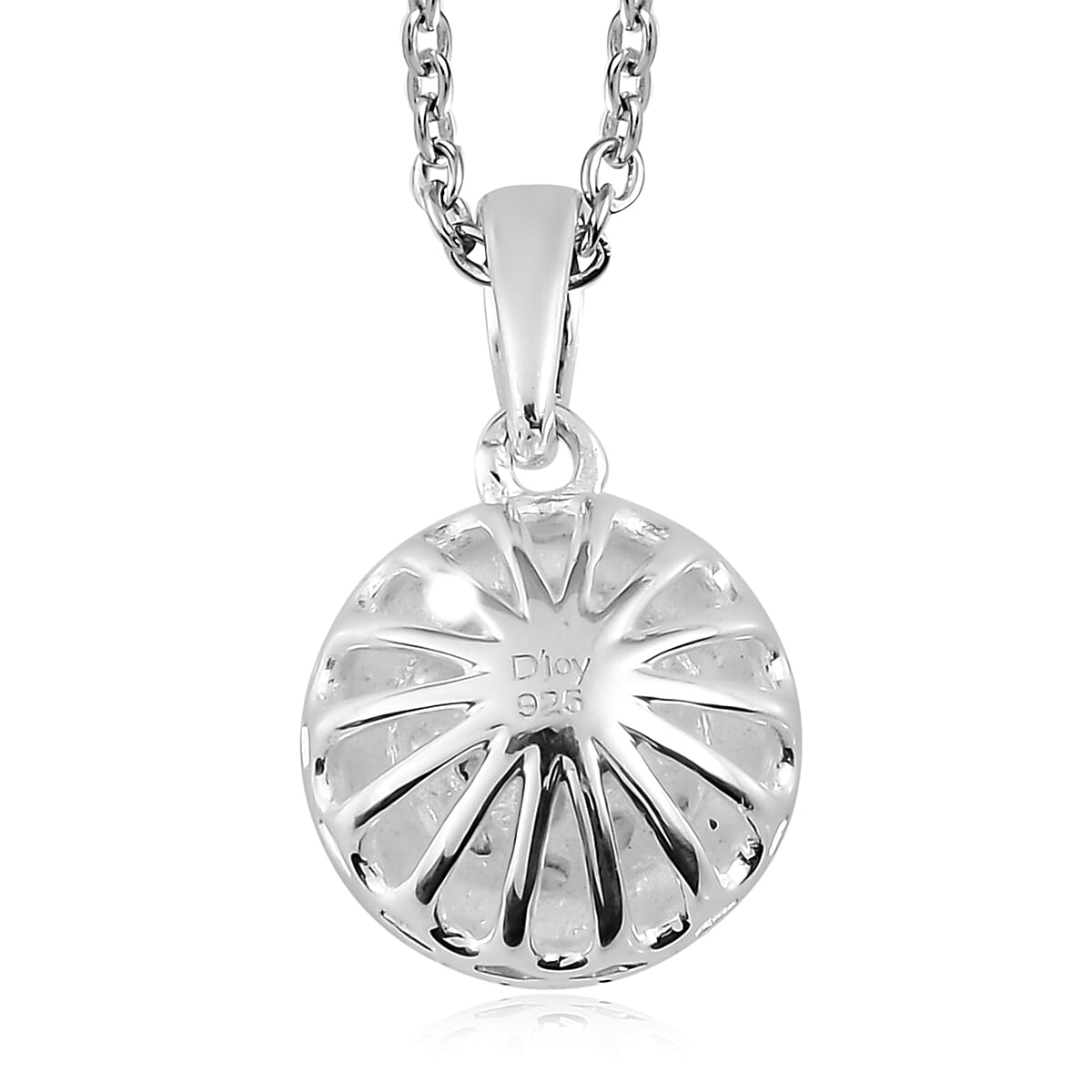 White Zircon Cluster Pendant Necklace 20 Inches in Sterling Silver 1.15 ctw image number 4