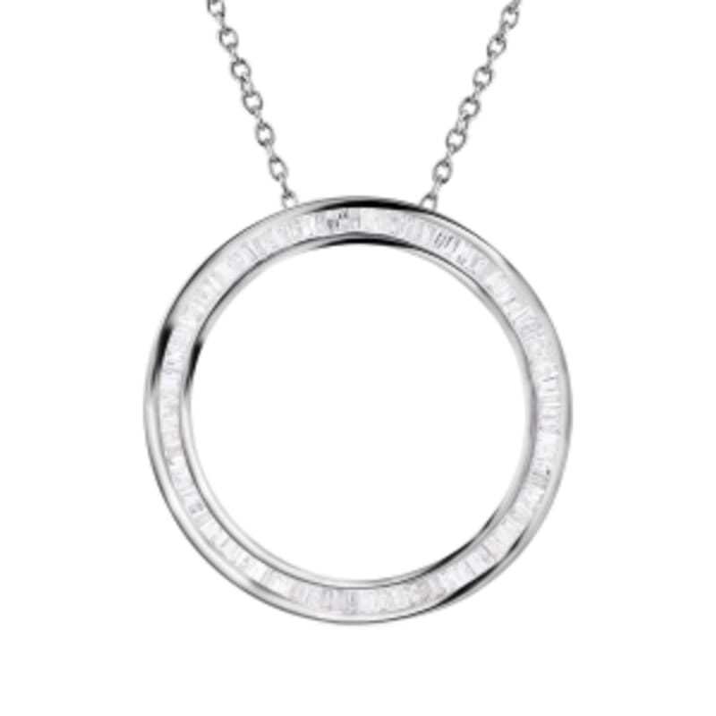 White Diamond 1.00 ctw Pendant Necklace in Platinum Over Sterling Silver 18 Inches