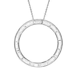 White Diamond 1.00 ctw Pendant Necklace in Platinum Over Sterling Silver 18 Inches