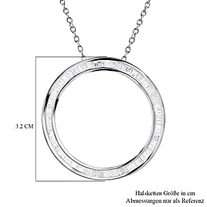 White Diamond 1.00 ctw Pendant Necklace in Platinum Over Sterling Silver 18 Inches