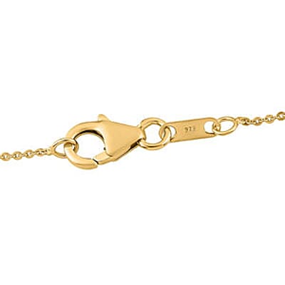 Turkizite and White Zircon Fancy Pendant 1.56 ctw Necklace in Vermeil YG Over Sterling Silver 20 Inches